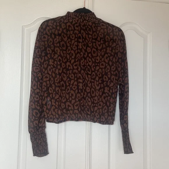 Dynamite Mock Neck Animal Print Blouse - Picture 8 of 8
